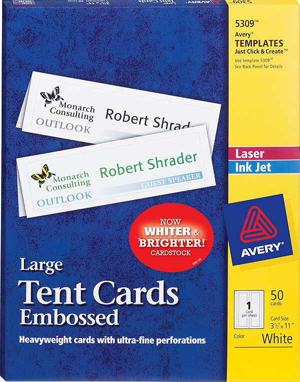 Avery® Large Embossed Tent Cards5309 Avery Online Singapore