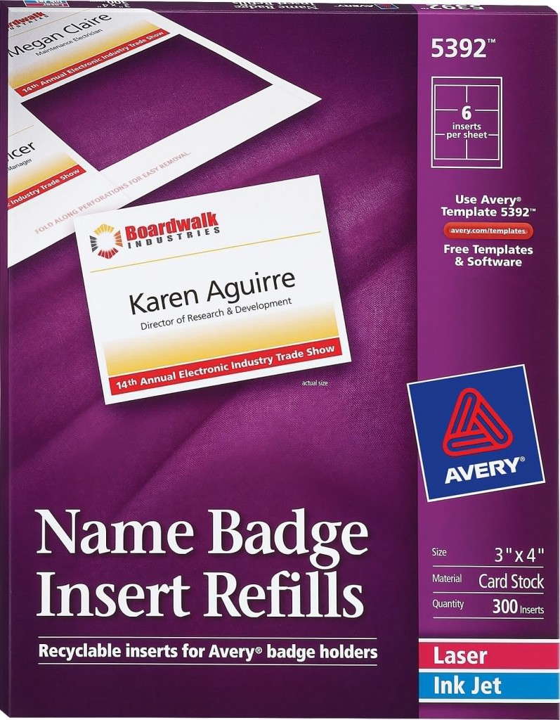 Avery Name Tag Template 5392