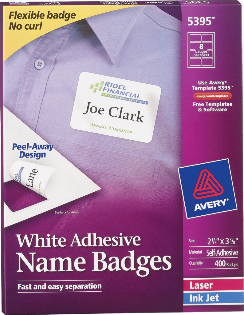 Avery® White Adhesive Name Badge Labels 5395 Avery Online Singapore