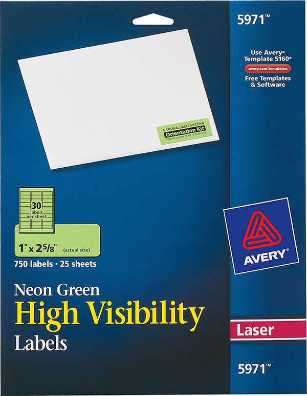 Avery® Neon Green HighVisibility Labels5971 Avery Online Singapore