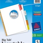 Avery® WorkSaver® Big Tab™ Insertable Dividers, 5-Tab Set-11121