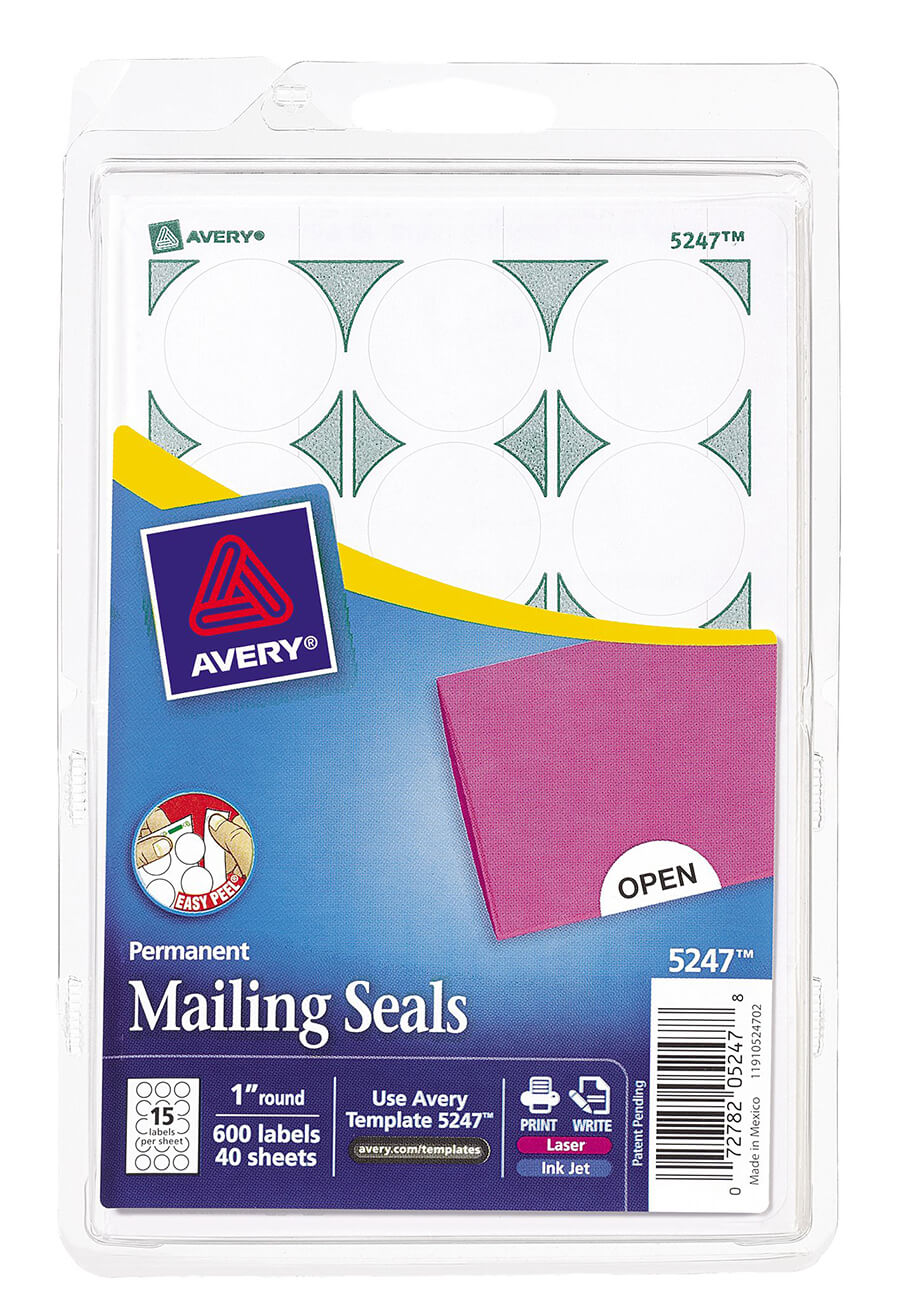 Avery White Mailing Seals 5247 Avery Online Singapore