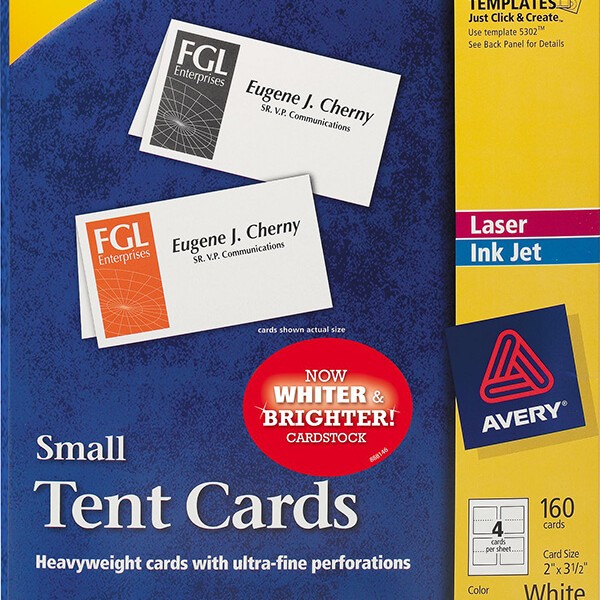 Avery® Medium Embossed Tent Cards5305 Avery Online Singapore