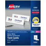 Avery® Medium Embossed Tent Cards-5305