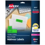 Avery® Neon Green High-Visibility Labels-5971