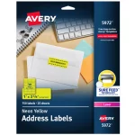 Avery® Neon Yellow High-Visibility Labels-5972