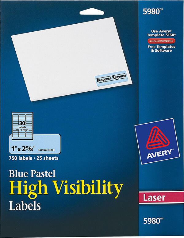 Avery® Blue Pastel HighVisibility Labels5980 Avery Online Singapore