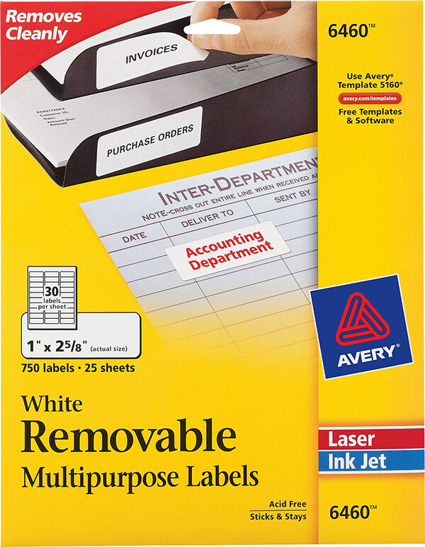 Avery 174 White Removable ID Labels 6460 Avery Online Singapore