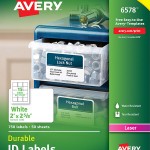 Avery® White Permanent Durable ID Labels-6578