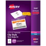 Avery® Clip Style Name Badges Kit - 74461