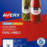 Avery® Glossy White Oval Labels-L7102-10