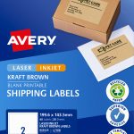 Avery® Brown Kraft TrueBlock® Shipping Labels-L7168K-20