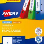 Avery® White TrueBlock® Lever Arch Labels-L7171-25