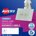 Avery® Crystal Clear Address Labels-L7563-25