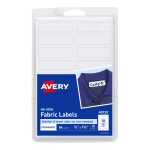Avery® No-Iron Fabric Labels, Rectangular, White, Non-Printable-40720